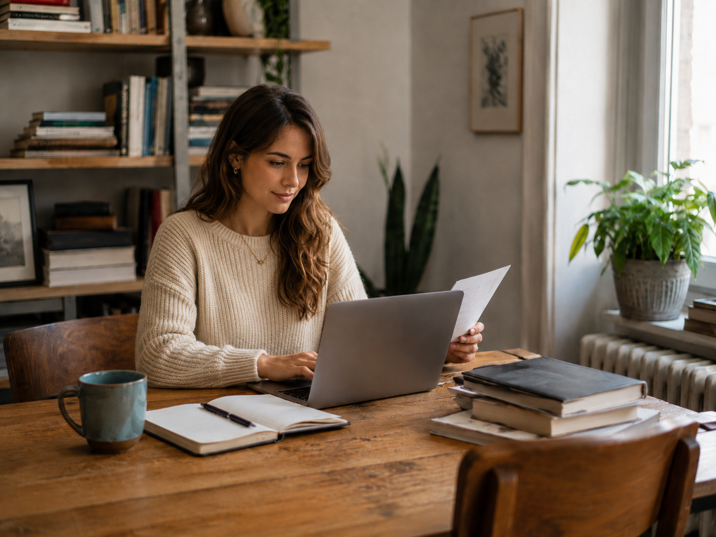 Persona completando un formulario en su computadora